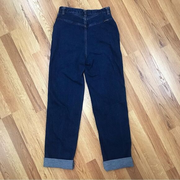 Vintage 50s Bareback Tapered Leg Cuffed Mom Jean‎ Rockabilly Dark Wash Size 0 - Picture 2 of 13